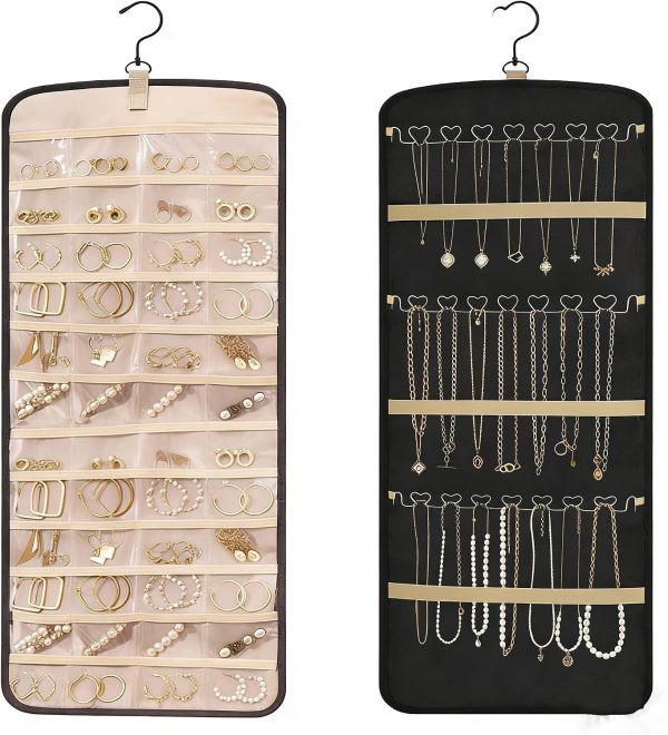 48-Pocket 21-Hook Over-the-Door Hanging Jewellery Organiser